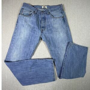Levi’s 501 Men Blue 33x32 Stonewashed Button Fly 5 Pocket Denim Jeans Classic